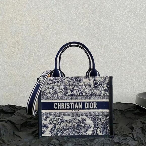 DIOR BookTote Tote Bag Tote Bag Shopping Bag Handbag Blue - Picture 1 of 8
